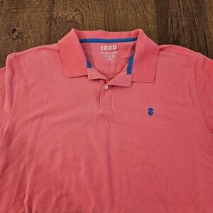 IZOD Men Advantage Performance Stretch Polo Shirt XXL Coral Pink Golf Casual